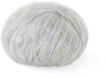 SYSUII Mohair 50g Mohairwolle Handstrickgarn zum Stricken & Häkeln Handstrickgarn Häkelgarn Strickgarn Weicher Wolle zum Häkeln Wollgarn für DIY Basteln Hüte Schal Pullover Decke Kissen -Silber