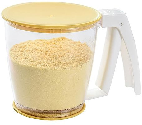 Ciieeo Flour Sifter for Baking Fine Mesh Plastic Sieve Storage Lid Handheld Sugar Shaker
