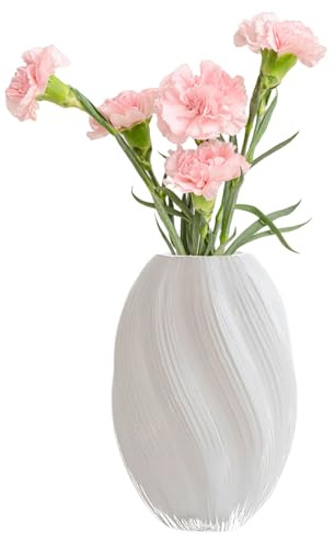 Wnvivi Ribbad glasvas, unik blomvas för heminredning, spiralblomma vas estetik bord bordsuppsatser för vardagsrum sovrum kontor (B3)