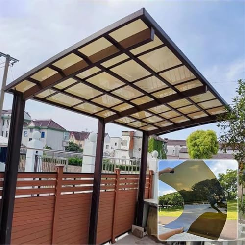 Feuille de Plastique Transparente Légère,Panneau Durable PC [Pxkmouy 0.5×7m Plaque Polycarbonate] Couverture de Toit Imperméable Résistant Aux UV, Découpe Flexible pour Toits,Garage,Marquise