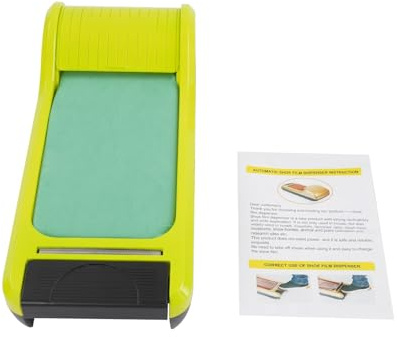 Skofilmsmaskin, automatisk sladdlös step-on dispenser, engångssula membranskärare, ABS plastfotmanövrerad enhet 58×24,5×15 cm yellow