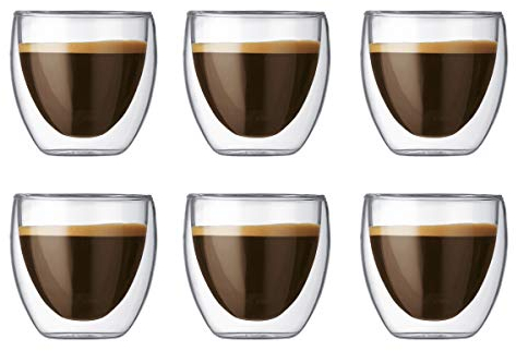 Bodum 4557-10-12 pavina Gläser-Set, Doppelwandig, isoliert, 6 Stück (1er Pack), transparent