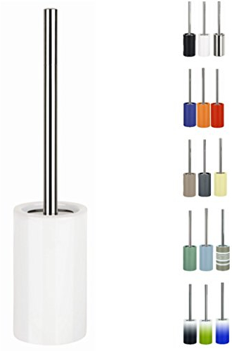 Spirella 10.5 x 10.5 x 42 cm, Blanco colección Tube, Escobilla para el Inodoro, Porcelana