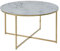 AC Design Furniture Antje Couchtisch Rund, Ø: 80 x 45 cm, Marmoroptik Weiß/Gold, Glas/Metall, 1 Stk