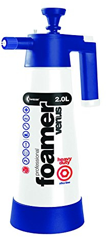 Kwazar 2036030010160 Venus Super HD Foamer Alkaline 2 l – Pulvérisateur à Mousse pour Une Impression de Mousse puissante dans Le prélavage Blanc/Bleu 12,5 x 12,5 x 33 cm