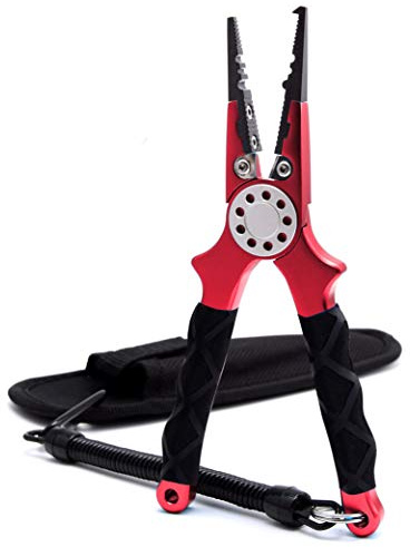 CRAZY SHARK CrazyShark Professionelles Salzwasser/Süßwasser Aluminium Angelzange Angelschnurschneiden mit Scheide und Lanyard