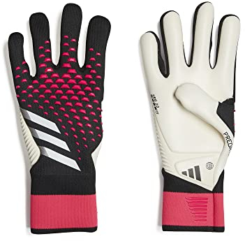 adidas Unisex Goalkeeper Gloves (W/O Fingersave) Predator Pro Goalkeeper Gloves, Black/White/Team Shock Pink, HN3345, 10
