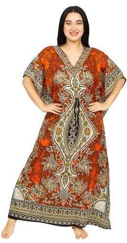 SHYAMVUN Vestido largo tipo kaftán tipo kaftán tipo kimono para fiestas, ropa de descanso, vacaciones, ropa de noche, playa, caftanes, talla única