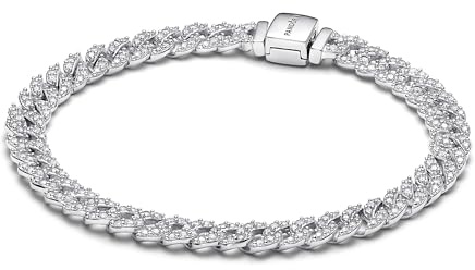 Pandora Timeless Sterling silver pavé bracelet with clear cubic zirconia, 18