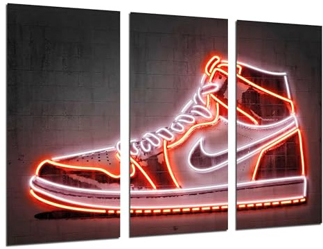 Cuadros Cámara Set 3 posters decorativos para pared, Decoración Salón Modernos, Dormitorios, Habitación, zapatillas Nike Air Jordan, (97 x 62 cm)