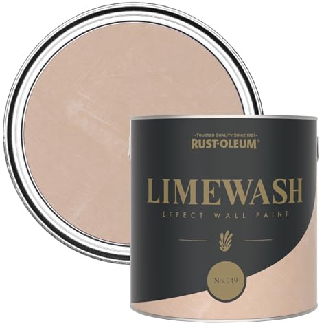 Rust-Oleum Pink Textured Paint for Interior Feature Walls | Limewash Effect Wall Paint - No.249 2.5L
