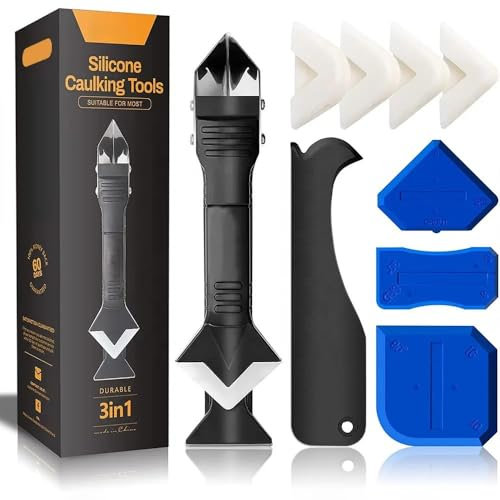 Nationwide Fire Specialists 9-Piece Silicone Remover Kit - 3-in-1 Caulking Tool with Stainless Head & Pads