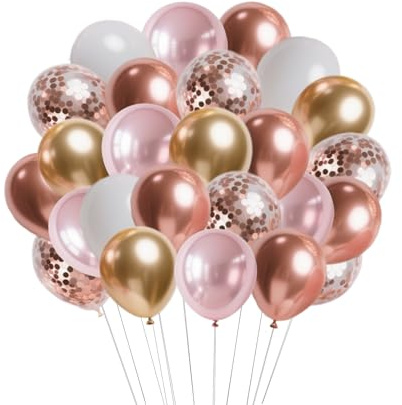 Luftballons Rosa, 66 Stück 30cm Latexballons Rosegold für Geburtstag