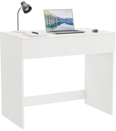 ComfortCove Scrivania con Cassetto, Toeletta, 90 cm, Bianco