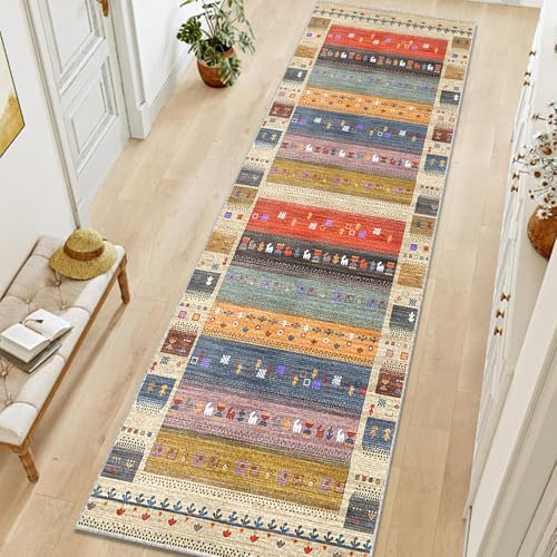 Tapis de Couloir Long 50 x 250 cm Tapis de Passage Antidérapant Lavable Tapis de Cuisine Absorbant Tapis d Entree Interieur Tapis de Sol pour Cuisine Devant Evier, Salle à Manger, Buanderie, Chambre
