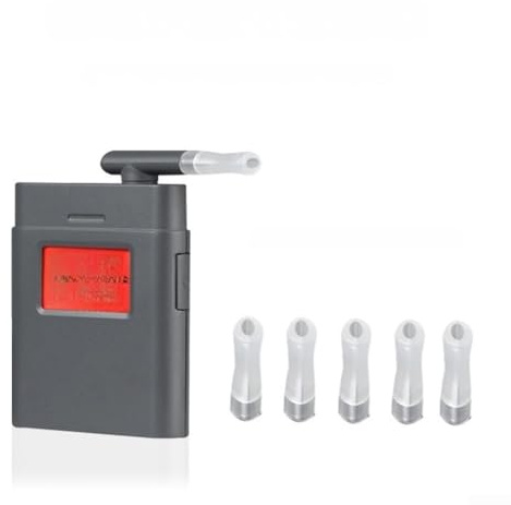 Elektrokemisk alkoholtestare AT-838 med 3 enheter (AT-838 5 st munstycke) | Elektrokemisk sensor, 3 omkopplingsbara enheter, exakt mätning, svart design, lätt att använda