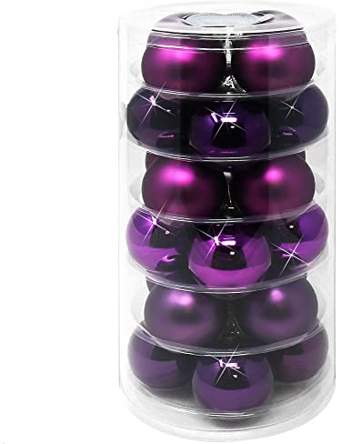 com-four® 24x Weihnachtskugeln, Christbaumkugeln aus echtem Glas | Baumschmuck für den Christbaum - Ø 6 cm