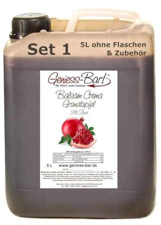 Geniess-Bar! Balsamico Creme Granatapfel (5 Liter) - Premium Crema di Aceto Balsamico di Modena IGP mit 3% Säure