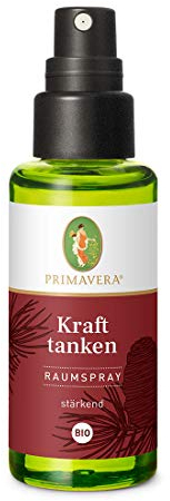 PRIMAVERA Raumspray Kraft tanken bio 50 ml - Zeder, Kardamom und Bergamotte - Aromadiffuser, Aromatherapie - stärkend - vegan