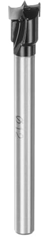 QUARKZMAN Foret Forstner 12mm (15/32) en Carbure de Tungstène Pour Le Perçage de Trous de Charnière en Bois, Coupeur D'Ouverture Pour Le Travail Du Bois, Noir
