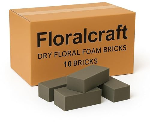 Floralcraft® 10Pcs Floral Foam Dry Bricks 23x8x11cm Florist Foam Blocks for Artificial & Dry Flower Arrangement, Wedding Bouquet, Centrepieces, DIY Crafts