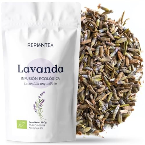 LAVANDA INFUSION ECOLOGICA 100G (50 Tazas) | Infusión de Lavanda Pura a Granel | Flores de Lavandula angustifolia REPLANTEA