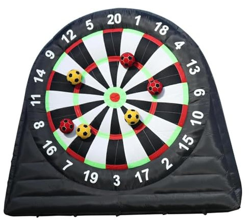 10 Fuß Hohe Aufblasbare Dartscheibe for Den Außenbereich, Kick-Dart-Scheibe Mit 8 Klebrigen Fußbällen Und Gebläse, Riesige Dartscheibe for Den Außenbereich, Karnevalsspiele