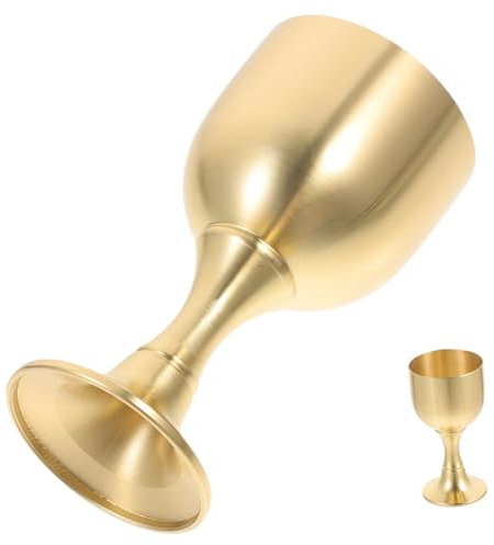 TOPBATHY Copa de Latón Dorado Adecuado para Ceremonias Religiosas Diseño Vintage, Ligera y Versátil para Altar y Reuniones Casuales en Casa