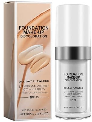 Farbwechselnde Foundation, Farbwechselnde Flüssig Foundation, SPF15 Feuchtigkeitsspendende Lang Anhaltender Foundation, Color Changing Foundation Grundierung Versteckt Falten und Linien (1PC, 30ML)