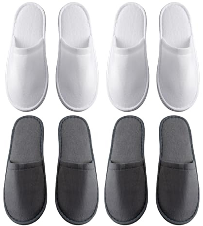 HDGSAFD 4 Paires De Pantoufles Portables, Pantoufles Réutilisables, Pantoufles Non Glissantes, Pantoufles D'Hôtel, Pantoufles De Spa.