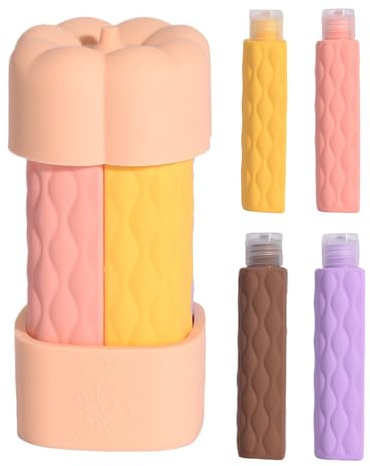 Generisch Botellas de viaje para artículos de higiene, recipientes de líquidos rellenables, multifuncionales 4 en 1, recipientes de viaje rellenables para senderismo, camping y actividades al aire