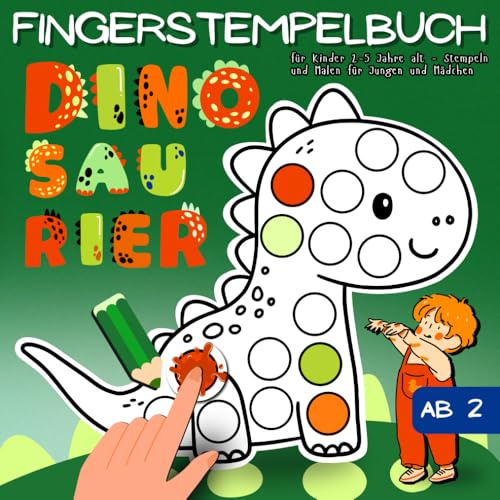 Fingerstempelbuch ab 2 Jahren: Dinosaurier für Kinder 2–5 Jahre alt - Stempeln und Malen für Jungen und Mädchen (Fingerstempelbücher für kreative Superkids, Band 1)