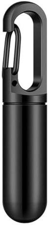 Asyduey Flacon de Médicament Portable en Acier Inoxydable, Porte-Clés, Boîte à Médicaments Étanche, Porte-Clés Réutilisable, Facile à Utiliser, Noir