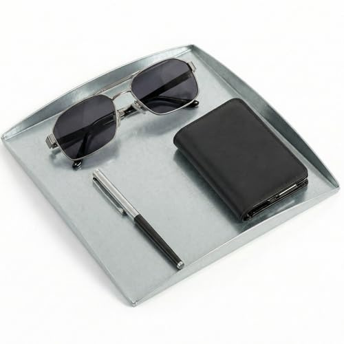 Situér Milano Svuotatasche Design Moderno 20x20cm con Bordi Curvi in Metallo Zincato Made in Italy - Vassoio Portaoggetti Versatile, Elegante e Raffinato