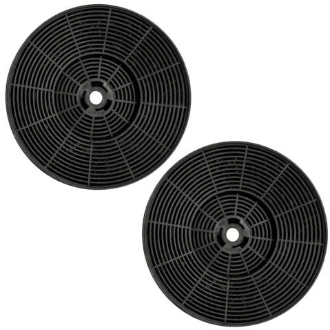 2-Pack Activated Carbon Filters for Cooker Hood Universal 175mm Round Design, Compatible with CDA, SIA,EVA70, ECA60 More Vent Filters for Recirculating Extractor Fans Active Odor Grease Filtration