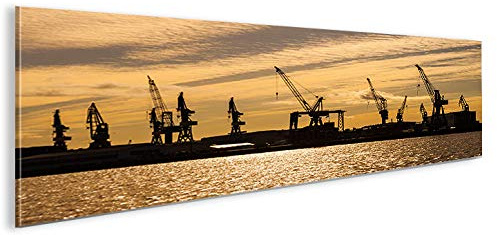 islandburner Bild Bilder auf Leinwand Hafencity V2 Hamburg Hafen Panorama XXL Poster Leinwandbild Wandbild Dekoartikel Wohnzimmer Marke