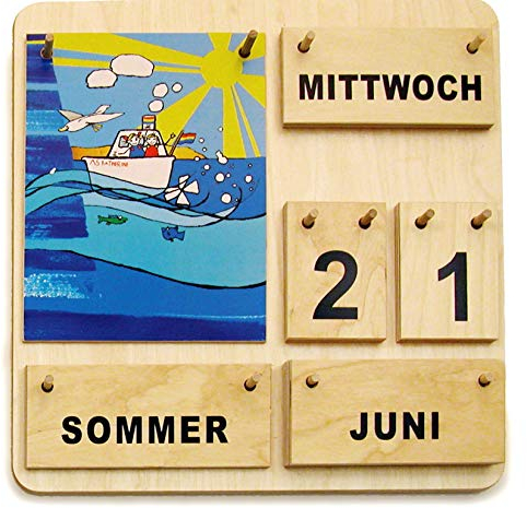 Kinder Lernkalender Dauerkalender aus Holz Made in Germany