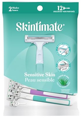 Skintimate Twin Blade Disposable Razor for Women - 12ct