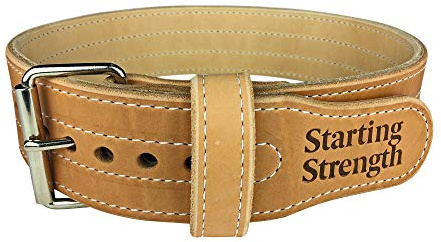 Dominion Strength Training Double Ply Leather Weightlifting Belt – Starting Strength 3-Inch Wide Powerlifting Support with Stainless Steel Roller Buckle (MD, 30-40 Waist Size not Pants Size)