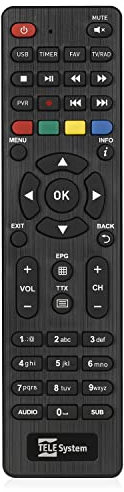 TELE System Originalfernbedienung für Digitale terrestrische Decoder TS6816 T2HEVC: Intuitiv und funktional, mit präziser und komfortabler Steuerung des Geräts.