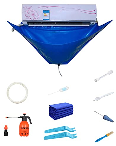 Kit de limpieza de aire acondicionado - cubierta antipolvo de aire acondicionado de pared con tubería de agua dividida