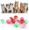 Bewudy 12 Pcs Katzenspielzeug Ball mit Glocke, 3,8CM Kunststoff Katze Spielzeug Ball Kätzchen Spielen Chase Ball Spielzeug zufällige Farbe interaktive Katze Spielzeug Bälle für Katzen Kätzchen
