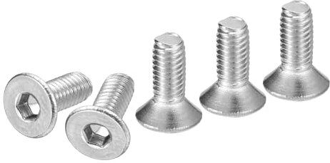 DTGN Tornillos de Cabeza Avellanada Hexagonal de Acero Inoxidable 304, M3-0.5 x 8 mm, Paquete de 100 Tornillos de Cabeza Plana con Hexágono Interior, Rosca Completa
