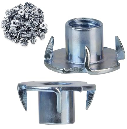 Einschlagmuttern M4 bis M10 mit 4 Einschlagspitzen, verzinkt Chrom Gewindemutter (50, M5 x 8 mm)