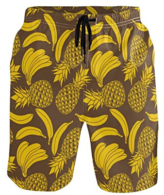 Badehose Für Herren Ananas Banane Freizeithosen Moderne Herren Schwimmhose Schnelltrockend Schwimmshorts, Für Wassersport, Surfen, Heim, M