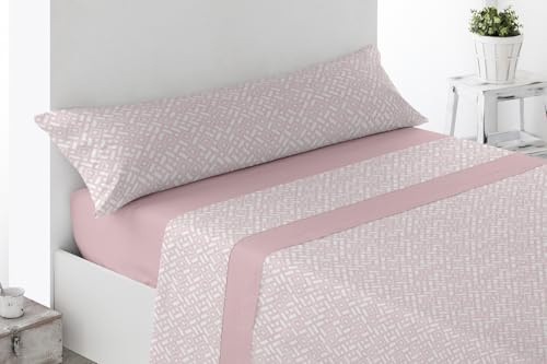 Juego de Sábanas Térmicas de Pirineo. Sábanas de Otoño/Invierno Tejido Polar para Cama Individual y Matrimonio, 3 Piezas, Cálida y Suave. (Rosa, Cama 150)