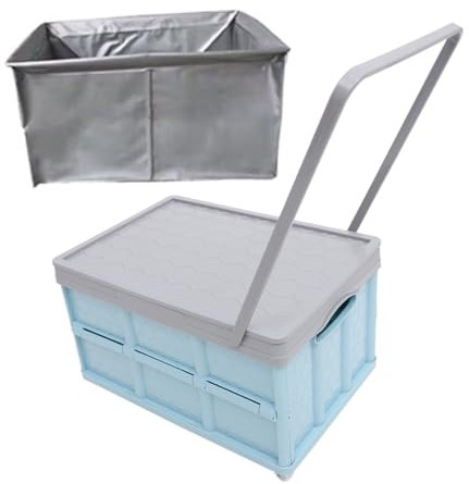 Kisangel Zusammenklappbarer Mehrzweckwagen Für Studenten Rollende Aufbewahrungskiste Mit Rädern Stabiler Kunststoff Für Camping Einkaufen Und Büro