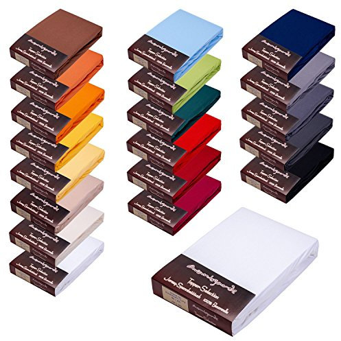 AVANTGARDE Premium Topper - Spannbetttuch - 180x200-200x220 cm - extra niedriger Steg - für Boxspringbett - Topperauflage - Spannbettlaken Jersey Baumwolle, ÖKO-TEX (01 Weiss)