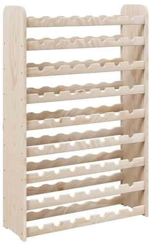 Eleganz Étagère à vin en pin massif (non traité) - Étagère de rangement élégante pour les vins dans la cave ou le salon - Naturel et durable