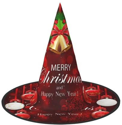 DDSFvbv Christmas Ball Golden Bell Halloween Party Hat, Witch Hat, Cosplay Accessory, Fancy Dress, Holiday Decorations, One Size